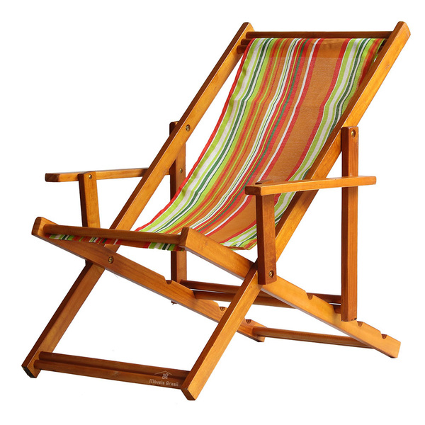 Espreguiçadeira Preguiçosa Dobrável Envernizada Mel Em Madeir