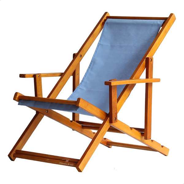 Espreguiçadeira Preguiçosa Dobrável Envernizada Mel Em Madeir