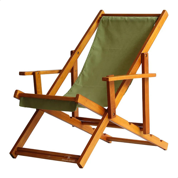 Espreguiçadeira Preguiçosa Dobrável Envernizada Mel Em Madeir