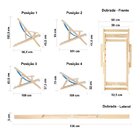 Espreguiçadeira Preguiçosa Dobrável Madeira Maciça Natural Be