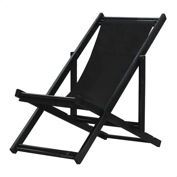 Espreguiçadeira Preguiçosa Dobrável Sem Braço Black Em Madeir