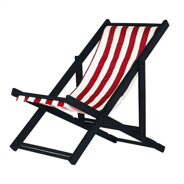 Espreguiçadeira Preguiçosa Dobrável Sem Braço Black Em Madeir