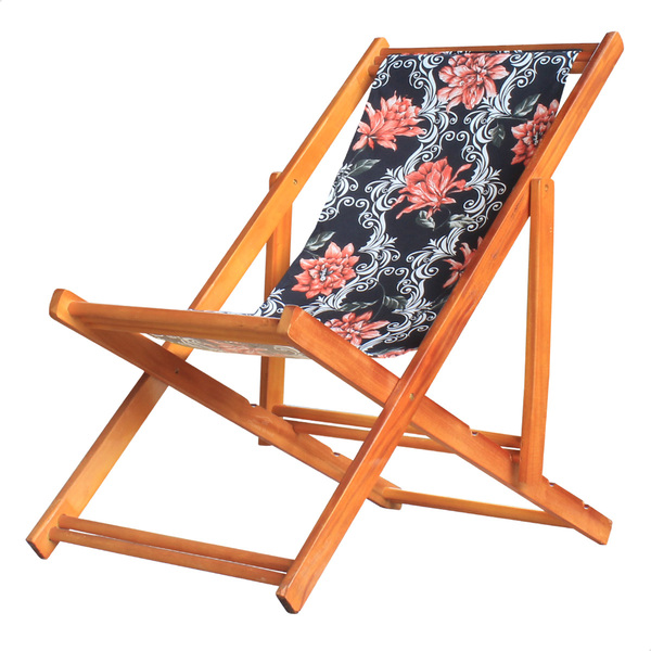 Espreguiçadeira Preguiçosa Dobrável Sem Braço Mel Em Madeira
