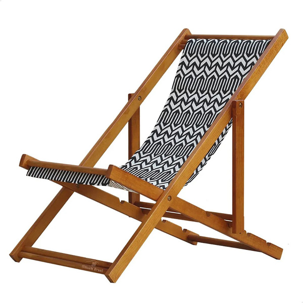 Espreguiçadeira Preguiçosa Dobrável Sem Braço Mel Em Madeira