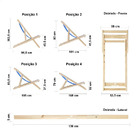 Espreguiçadeira Preguiçosa Dobrável Sem Braço Mel Em Madeira