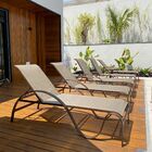 Espreguiçadeira Premium Ondulada Para Piscina Alumínio E Tela