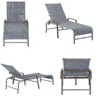 Espreguiçadeira Reclinável Catar Marrom E Corda Náutica Trama