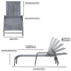 Espreguiçadeira Reclinável Catar Preta E Corda Náutica Jardim