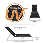 Espreguiçadeira Reclinável Elegance Preta Alumínio