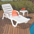 Espreguiçadeira Resina Dobrável 3 Posições Leblon 28x71x194cm Branco Tramontina