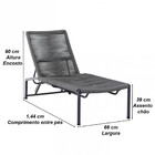 Espreguiçadeira Tokyo Alumínio Corda Náutica Regulagem Trama