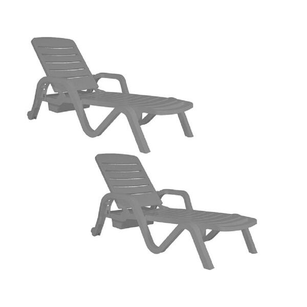 Espreguiçadeira Toronto Cinza Empilhável 1 Unid