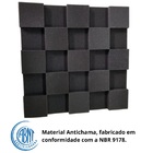 Espuma Acústica Difusor Tabuleiro 30mm Cinza 10 Placas Para E