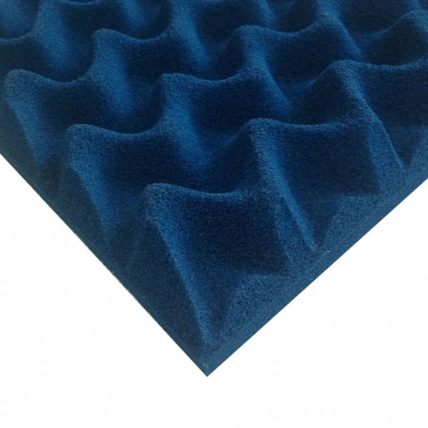 Espuma Pu Senoidal 500 X 500 X 25 Mm 23kg/m3 Sm Se Azul Royal