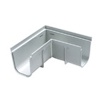 ESQUADRO 90º PVC LISA BRANCA CALHA PISO BITOLA 130-148 MM FEMEA MACHO COMP 250,00 MM LARG 104,00 MM LARG TT 127,00 MM ALTURA 140,00 MM