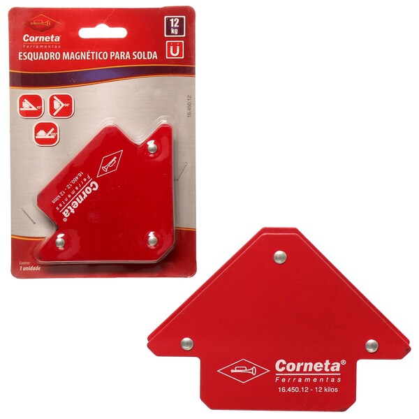Esquadro de Medição Magnético 4,7" 25Lb Corneta
