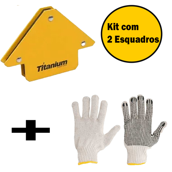 Esquadro Magnético Para Solda 2 Peças 35kg Titanium + Par De