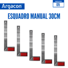 Esquadro Metálico Cabo Alumínio 30cm Kit 5 Unidades Argacon