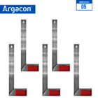 Esquadro Metálico Cabo Alumínio 30cm Kit 5 Unidades Argacon