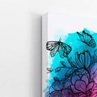 Esqueleto Colorido Flores Aquarela Quadro Canvas 60x40cm