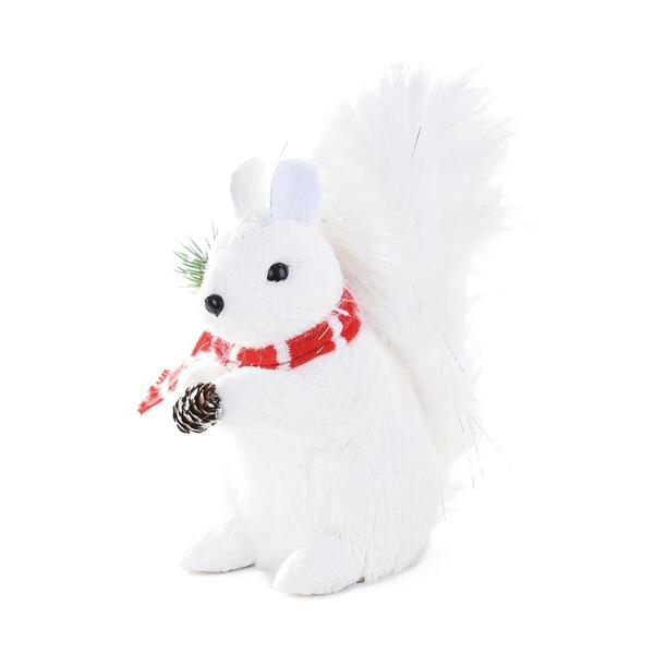 Esquilo Decorativo Com Cachecol Vrm/bco 22x10x20 1101529