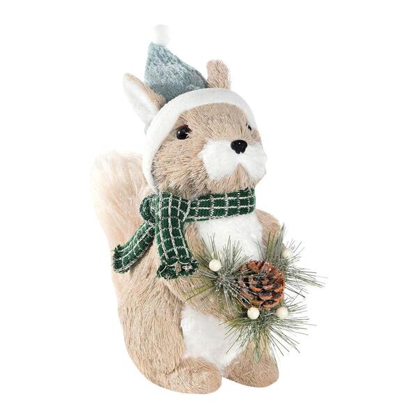 Esquilo Decorativo Gorro Cachecol Azl/beg 28x13x30 1108468