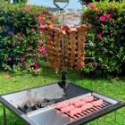 Estaca 4 Espetos Catraca Em Inox Churrasqueira Fierro Martin