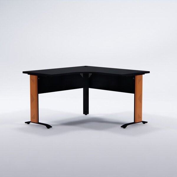 Estacao De Trabalho 1,25x1,25 M Aretto Pandin Preto E Laranja