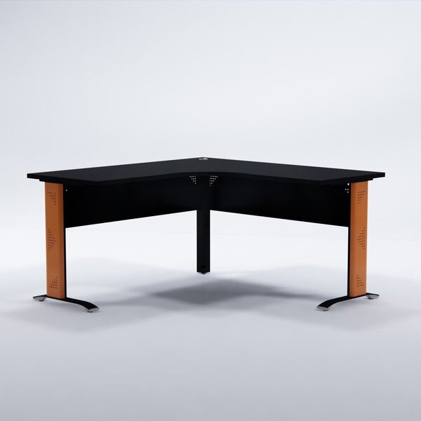 Estacao De Trabalho 1,45x1,45 M Aretto Pandin Preto E Laranja