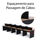 Estação De Trabalho 10 Lugares 450x120cm + 10 Cadeiras Wave P