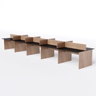 Estação De Trabalho 10 Lugares 600x120 Preto Com Freijó