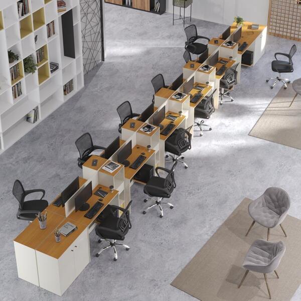 Estação De Trabalho 12 Lugares Office Smart 12 Mesas 10 Armár