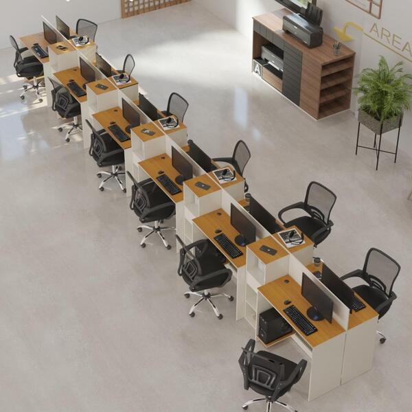 Estação De Trabalho 12 Lugares Smart Office 12 Mesas 10 Armár