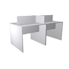 Estação De Trabalho 180x90cm Para 4 Pessoas  Branco