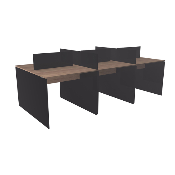 Estação De Trabalho 270x120cm Para 6 Pessoas  Noce Naturalle