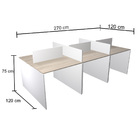 Estação De Trabalho 270x120cm Para 6 Pessoas  Nogueira Casabl
