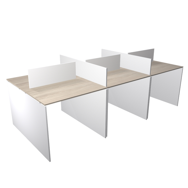 Estação De Trabalho 270x120cm Para 6 Pessoas  Nogueira Casabl