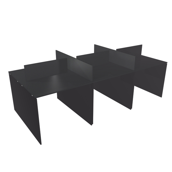 Estação De Trabalho 270x120cm Para 6 Pessoas  Preto