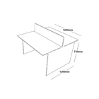 Estação De Trabalho 2 Lugares 120x120 Acácia Volcano Com Preto