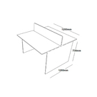 Estação De Trabalho 2 Lugares 120x120 Com 2 Gavetas Suspensas