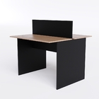 Estação De Trabalho 2 Lugares 150x120 Freijó Com Preto