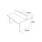 Estação De Trabalho 2 Lugares 150x120 Preto