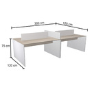 Estação De Trabalho 300x120cm Para 8 Pessoas  Nogueira Casabl