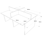 Estação De Trabalho 4 Lugares 180x120cm Branco Com Legno Sali