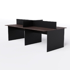 Estação De Trabalho 4 Lugares 240x120 Acácia Volcano Com Preto