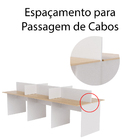 Estação De Trabalho 6 Lugares 270x120cm Legno Salinas Com Bra