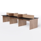 Estação De Trabalho 6 Lugares 360x120 Preto Com Freijó