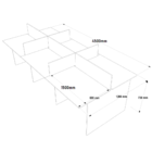 Estação De Trabalho 6 Lugares 450x120 Acácia Volcano Com Preto