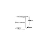 Estação De Trabalho 6 Lugares Com 2 Gavetas 450x120 Preto Com