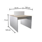 Estação De Trabalho 90x120cm Para 2 Pessoas  Nogueira Casabla